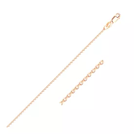 14k Rose Gold Diamond Cut Cable Link Chain 1.1mm