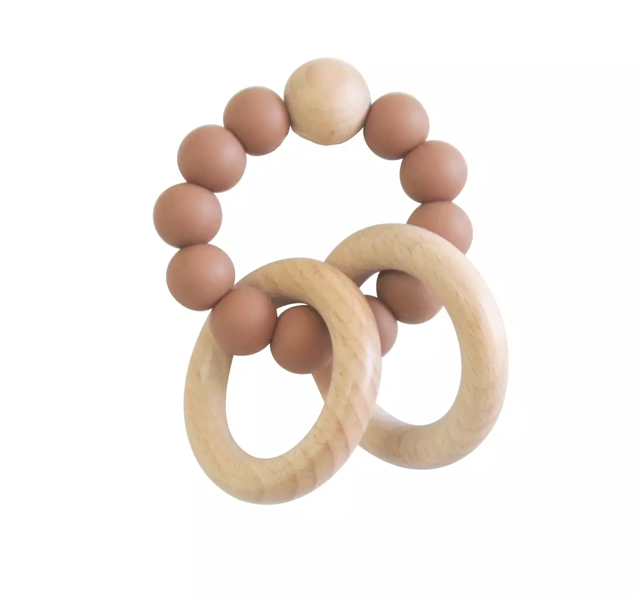 Alimrose Beechwood Teether Ring Set - Cinnamon