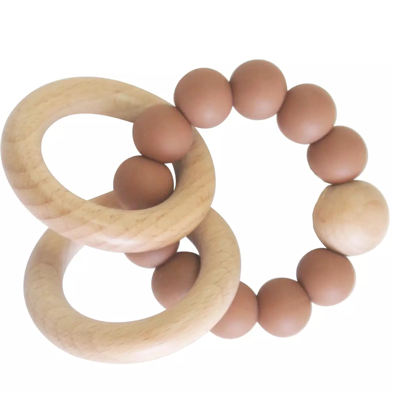 Alimrose Beechwood Teether Ring Set - Cinnamon