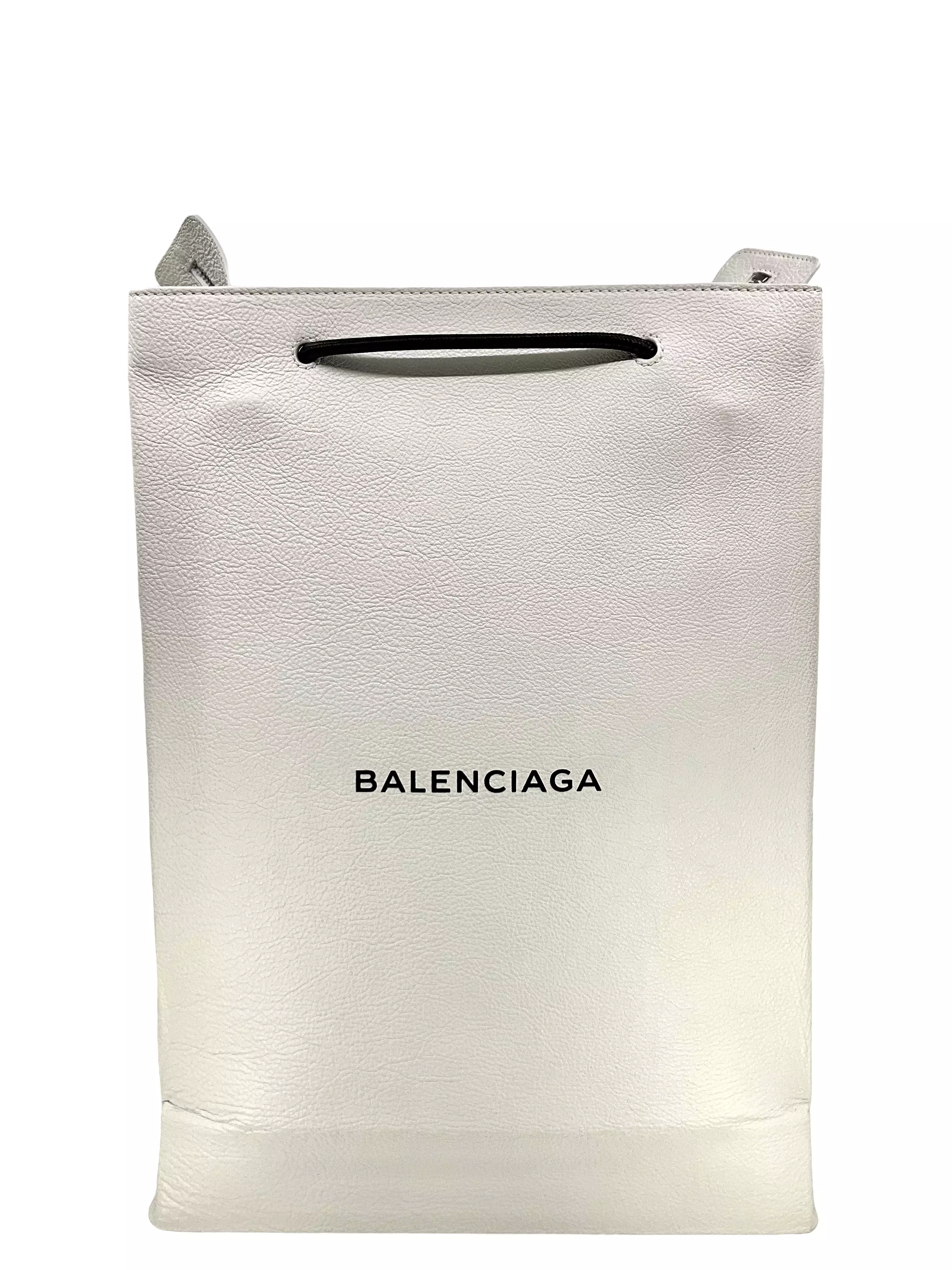 Balenciaga White Leather Shopper Tote