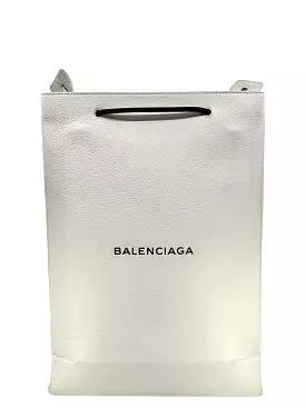 Balenciaga White Leather Shopper Tote