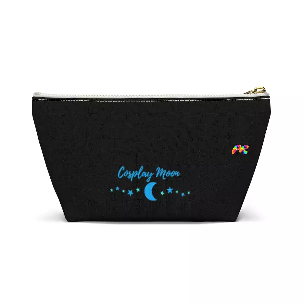 Black Makeup Bag with Blue Lips