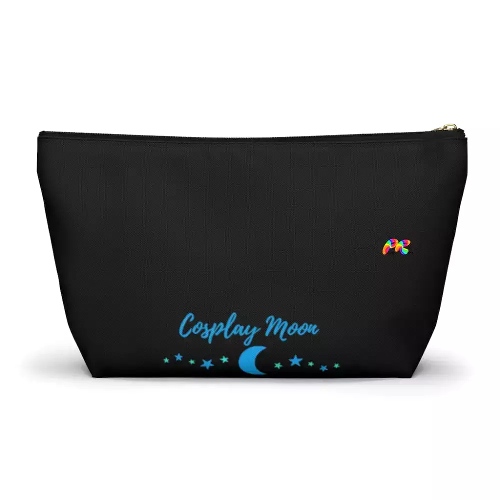 Black Makeup Bag with Blue Lips