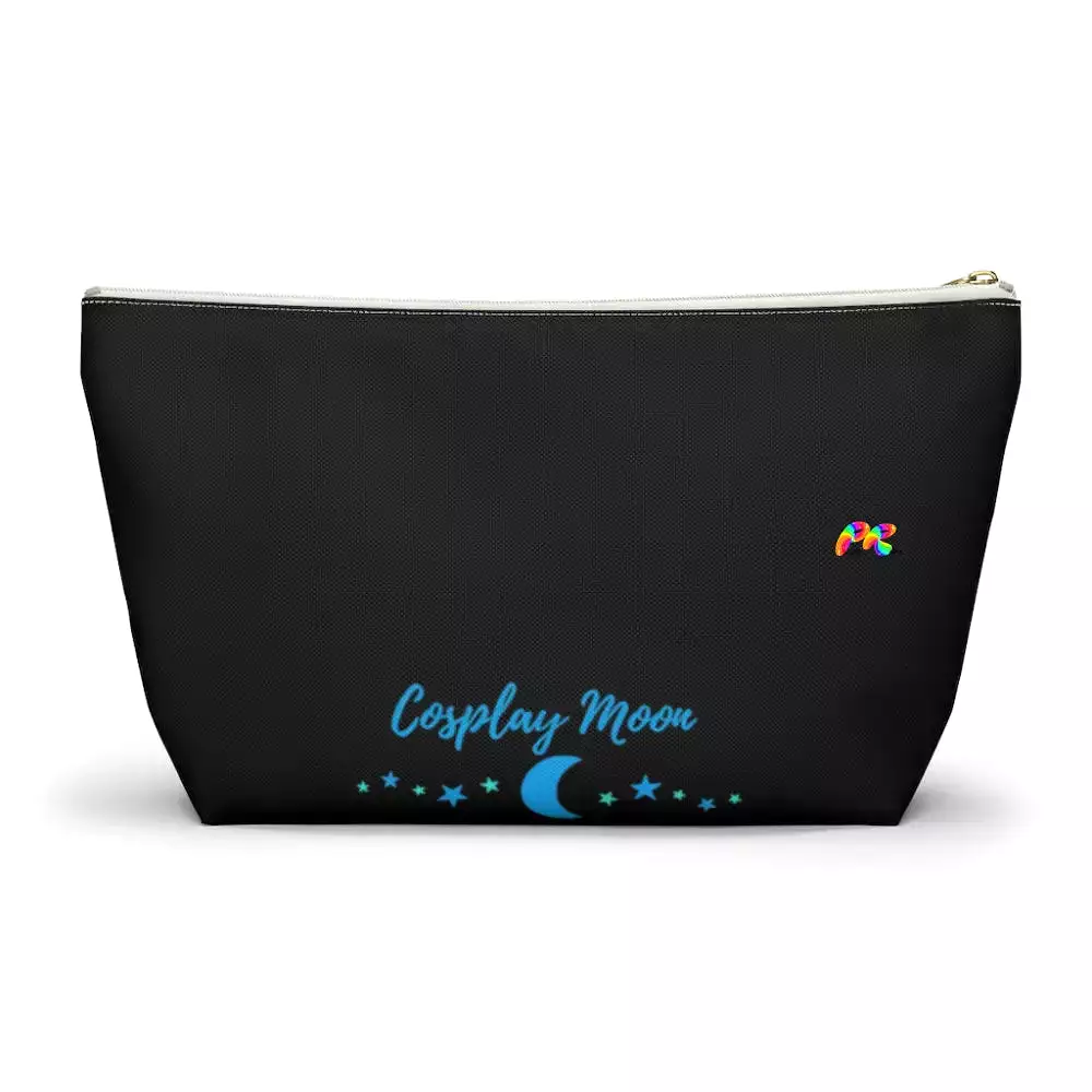 Black Makeup Bag with Blue Lips