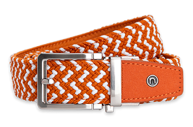 Braided Burnt Orange & White, 1 3/8 Strap, Golf Belt