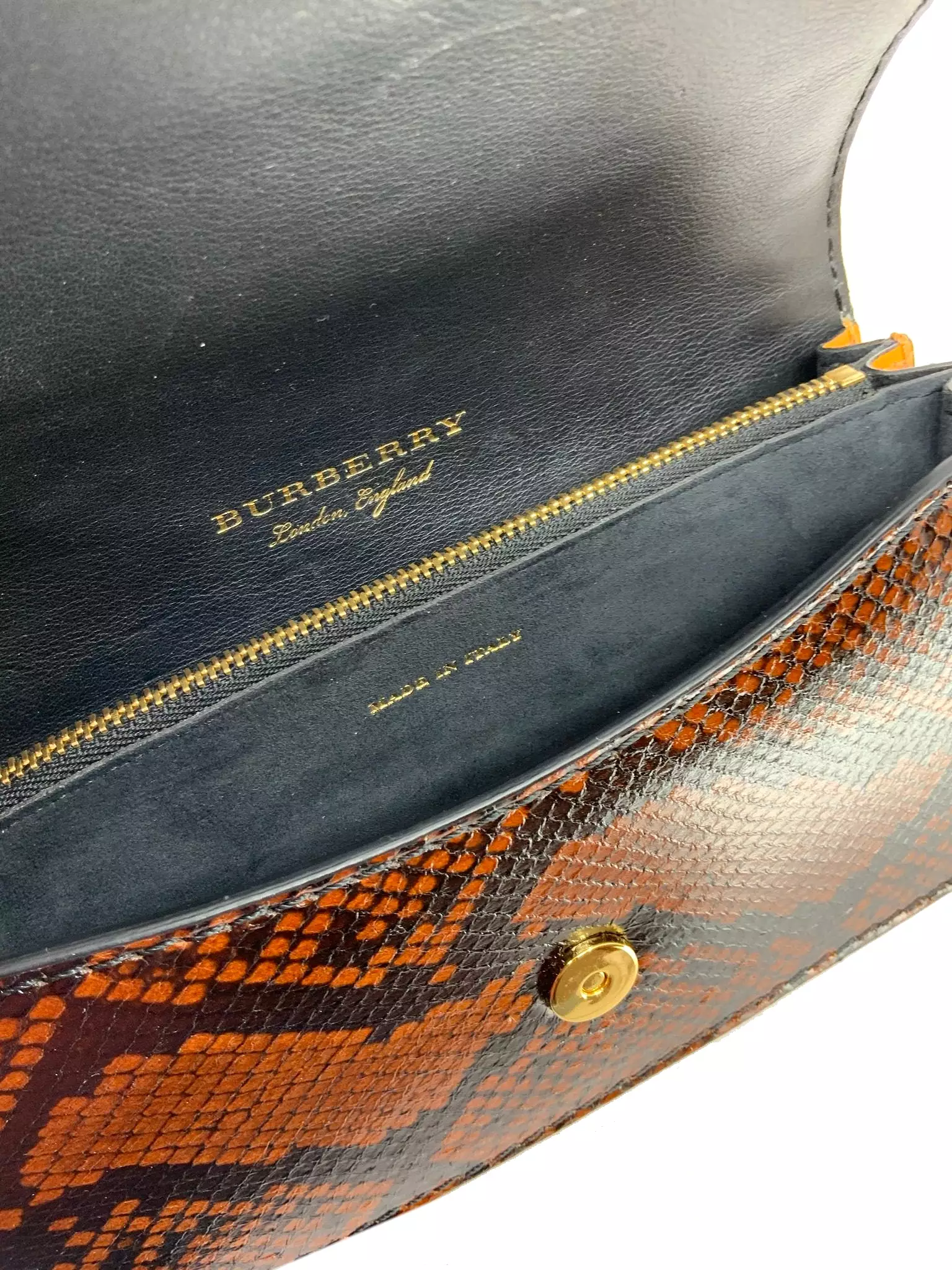 Burberry Patchwork Snakeskin Buckle Flap Bag