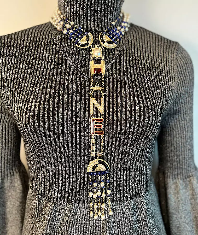 Chanel 2019, 19A Logomania Collection Letters Multicolor Necklace