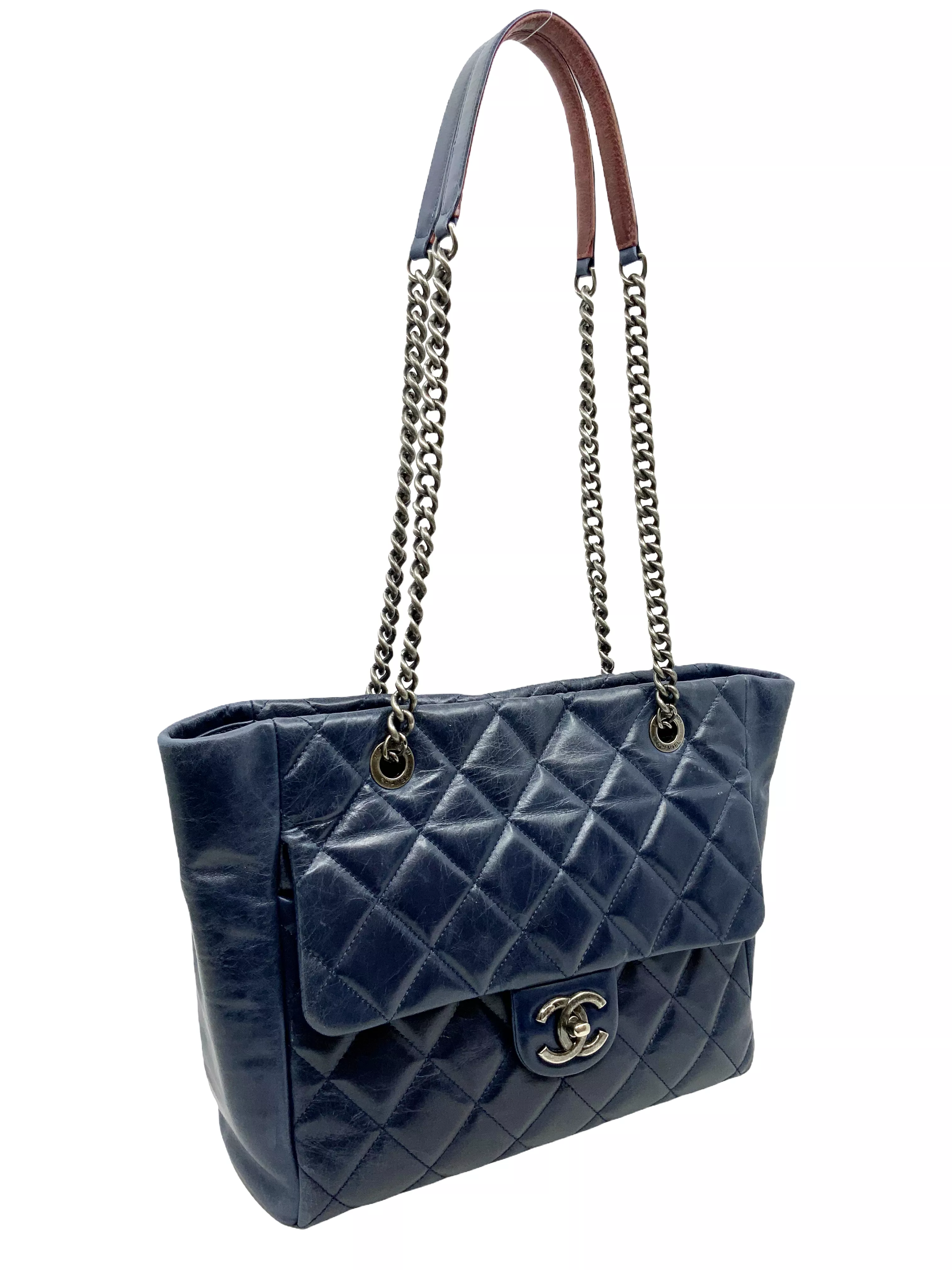 Chanel Calfskin Quilted Front Pocket Tote