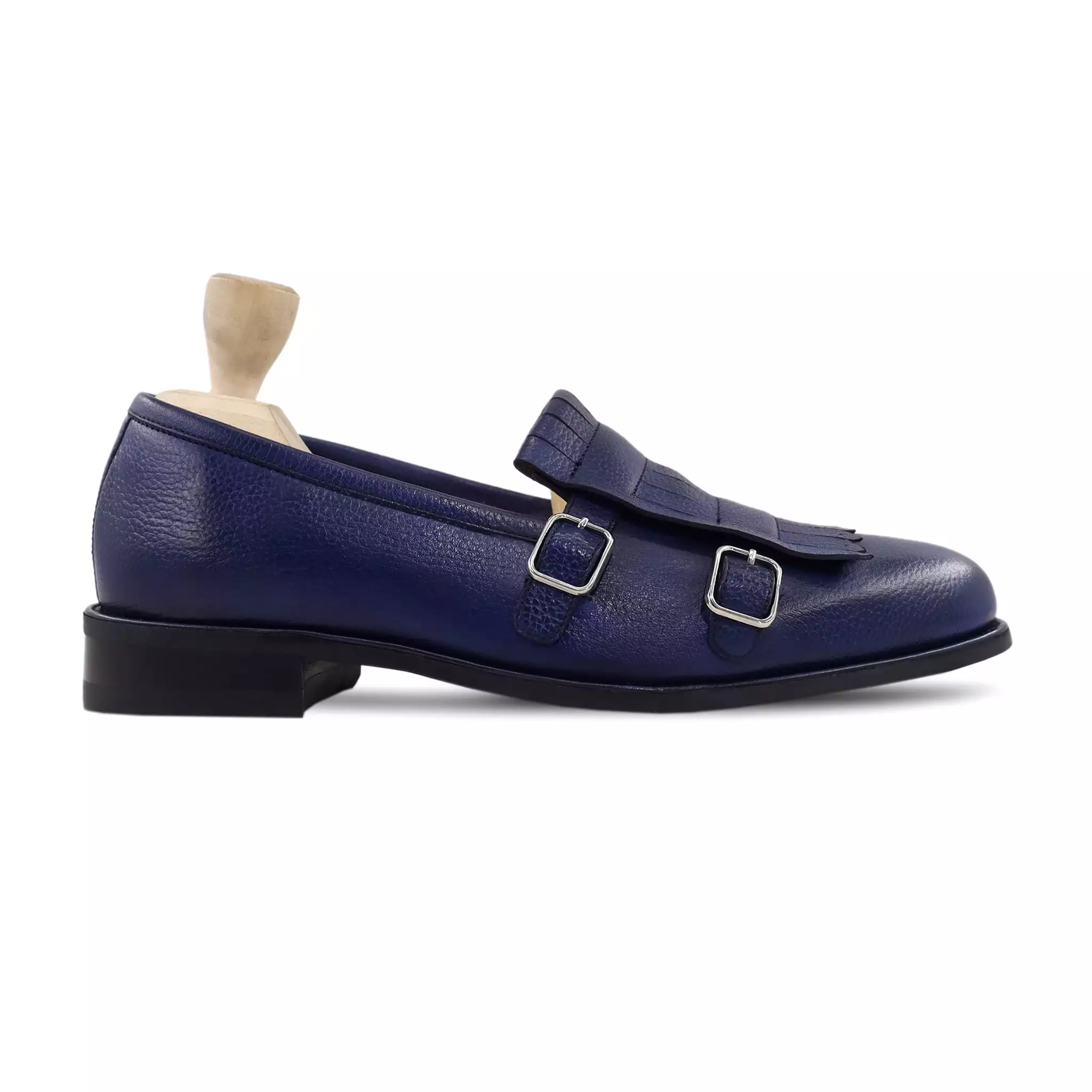 Cinde - Men's Dark Blue Mid Night Pebble Grain Loafer