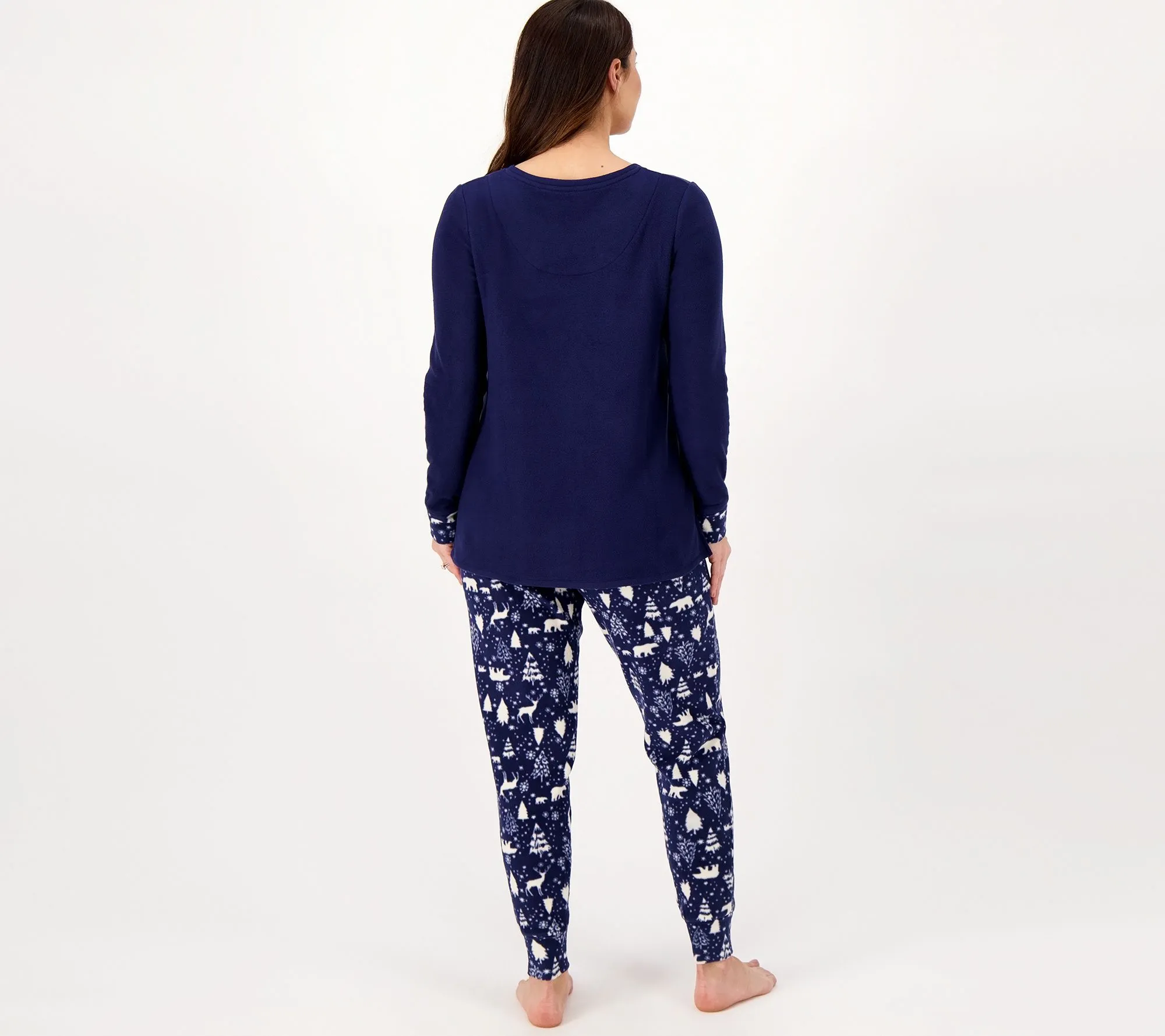 Cuddl Duds Fleecewear with Stretch Petite Jogger Pajama Set