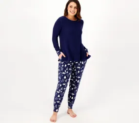 Cuddl Duds Fleecewear with Stretch Petite Jogger Pajama Set