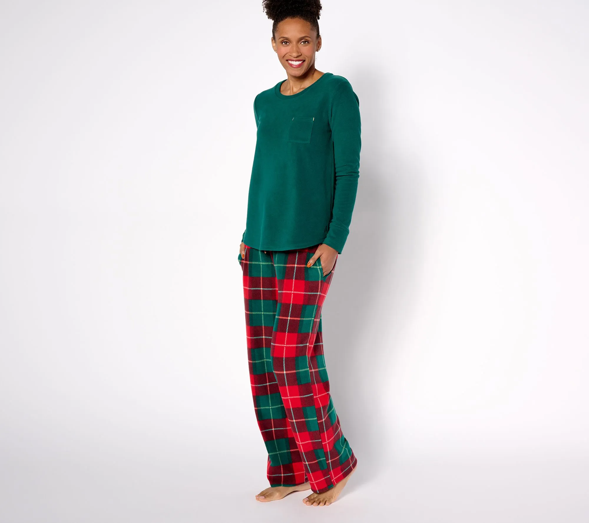 Cuddl Duds Petite Fleecewear with Stretch Pajama Set