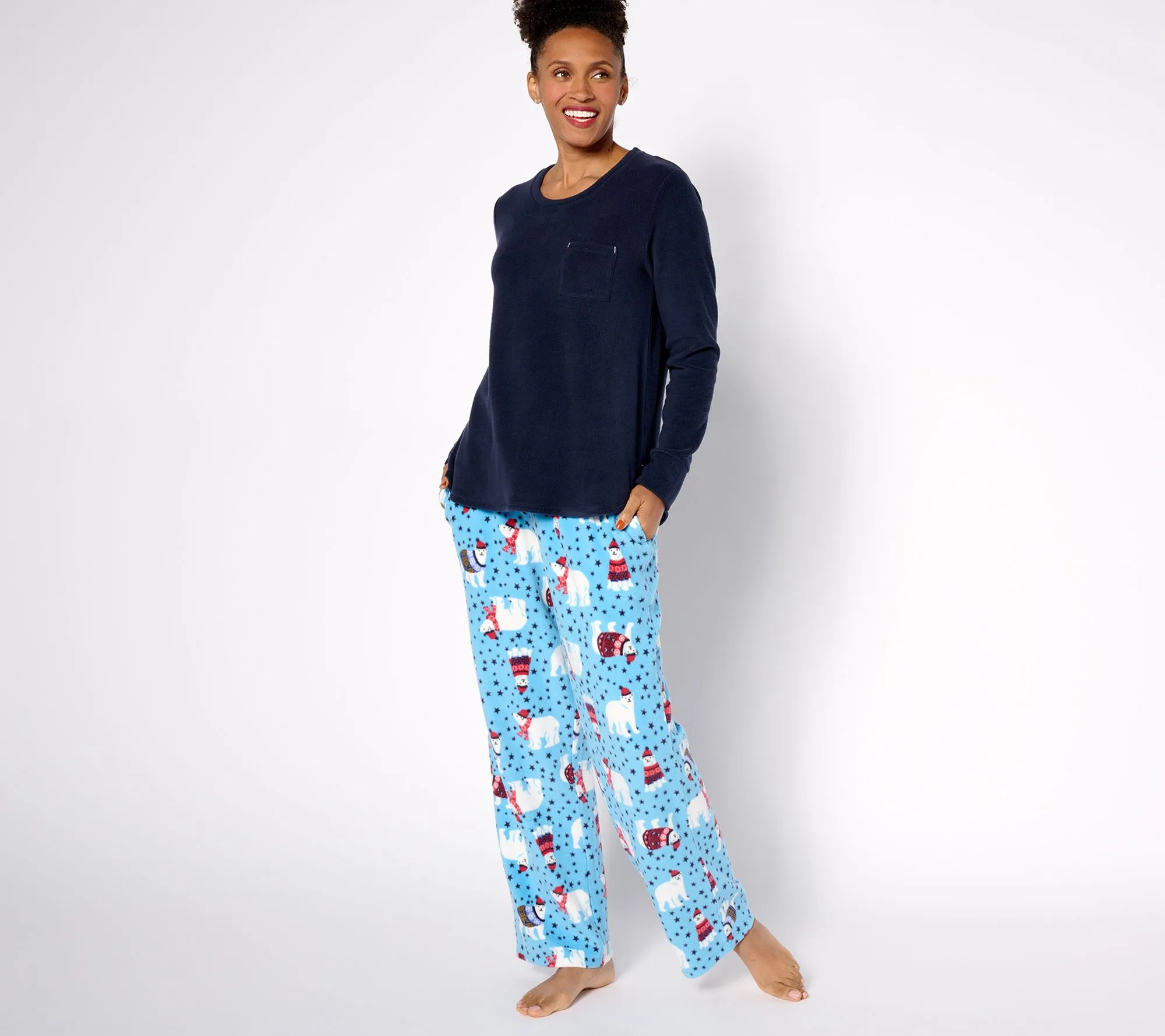 Cuddl Duds Regular Fleecewear with Stretch Pajama Set