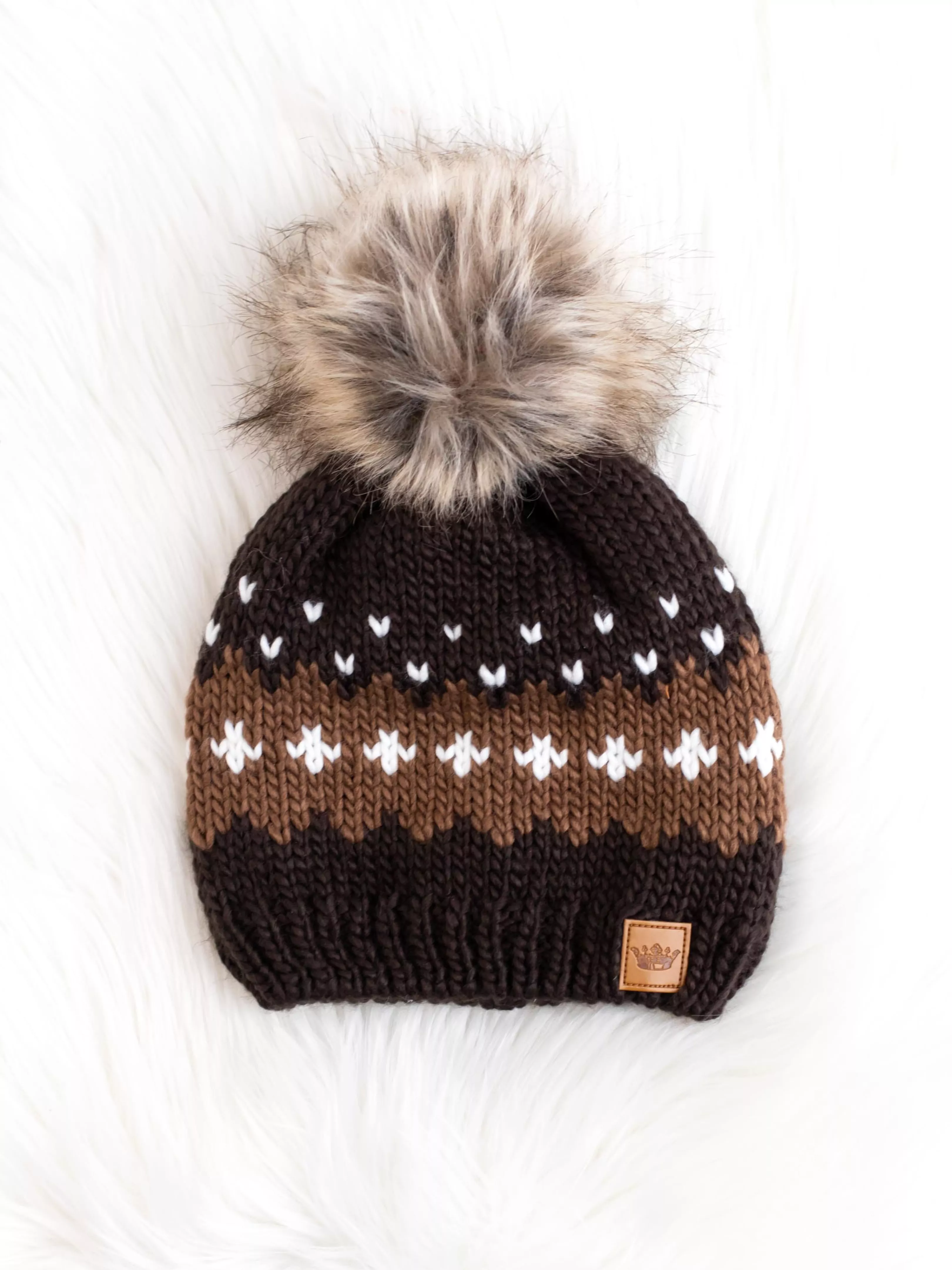 Dark Brown Pom Hat