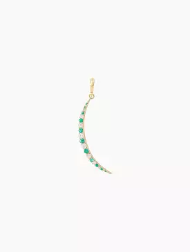 Diamond and Emerald Crescent Charm