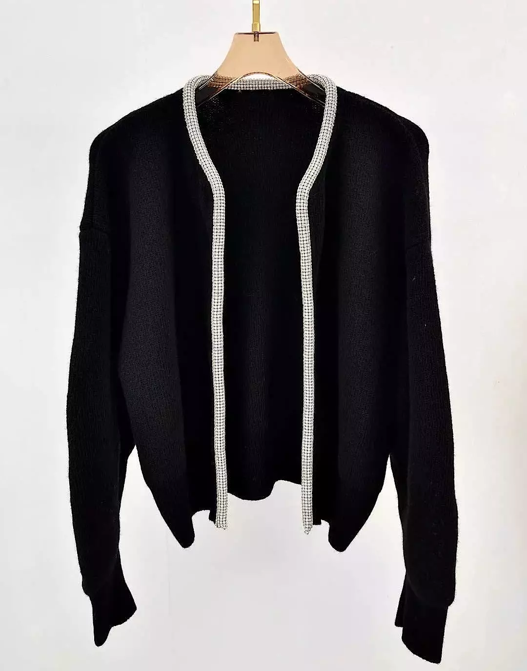 Diamond Neckline Open Cardigan