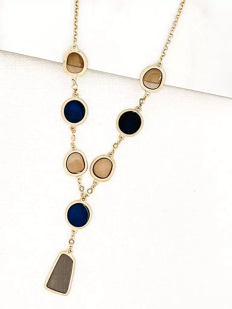 Envy Stain Glass Chain Necklace - Gold