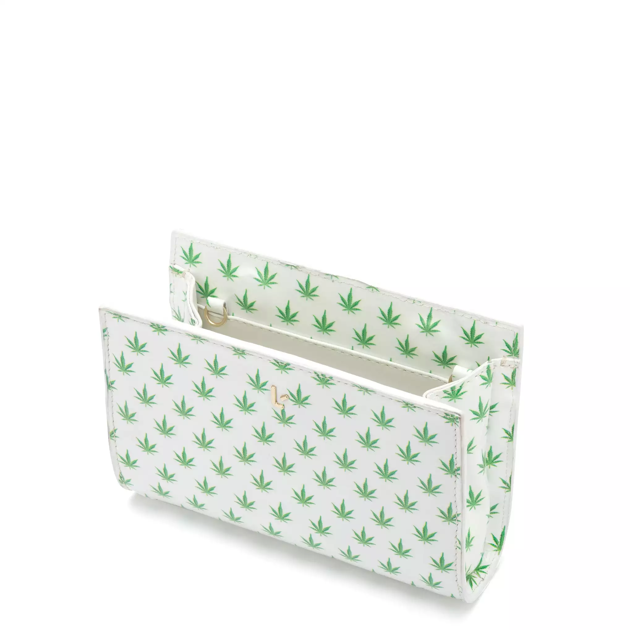 Erin Clutch In White Leaf Patent Leather