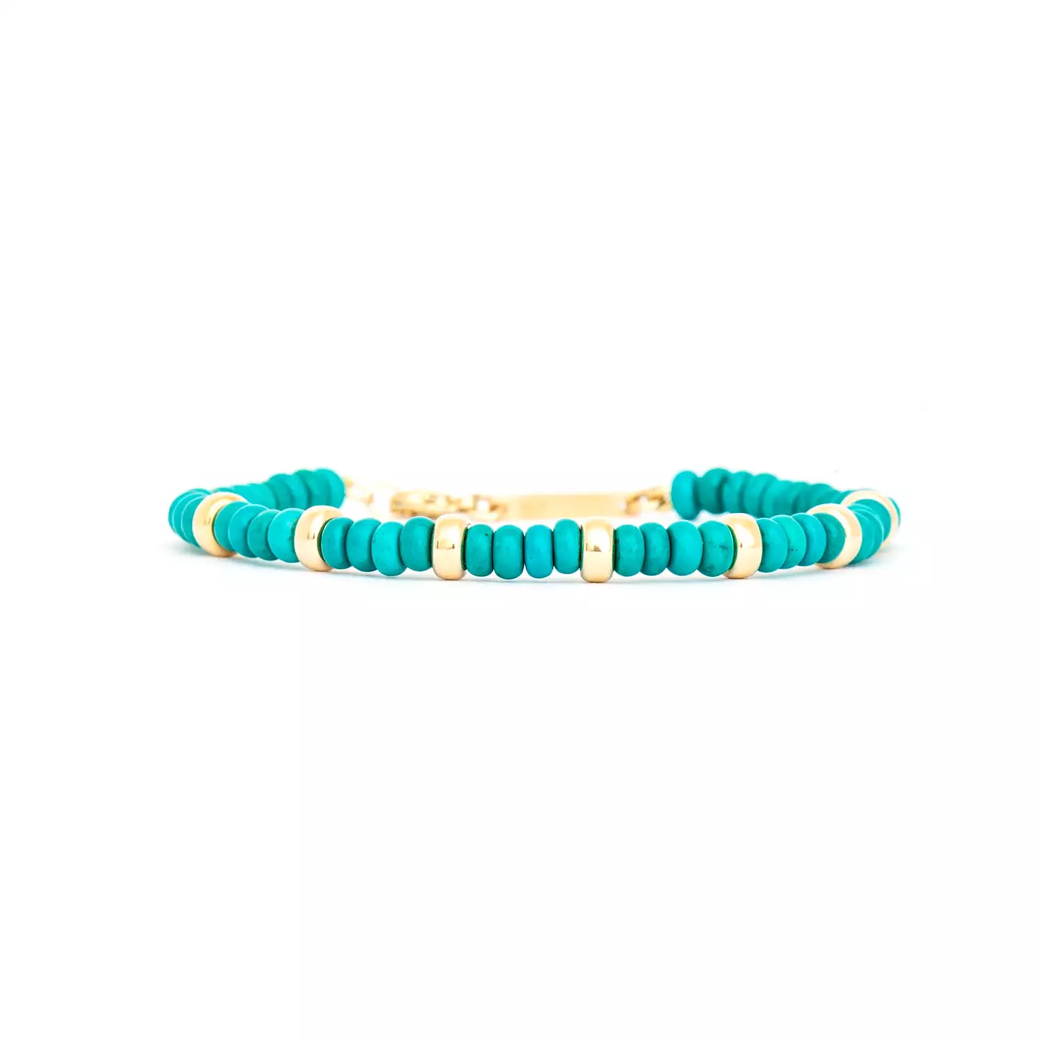 Gold & Turquoise Rondelle Bead Bracelet