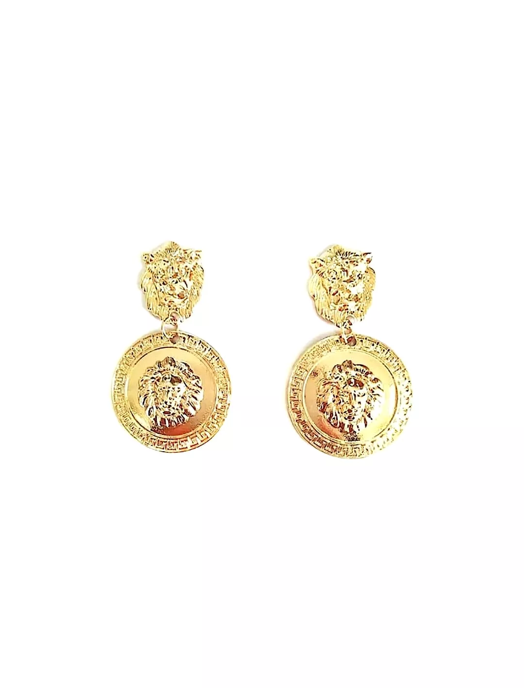 Golden Lion Dangling Earrings