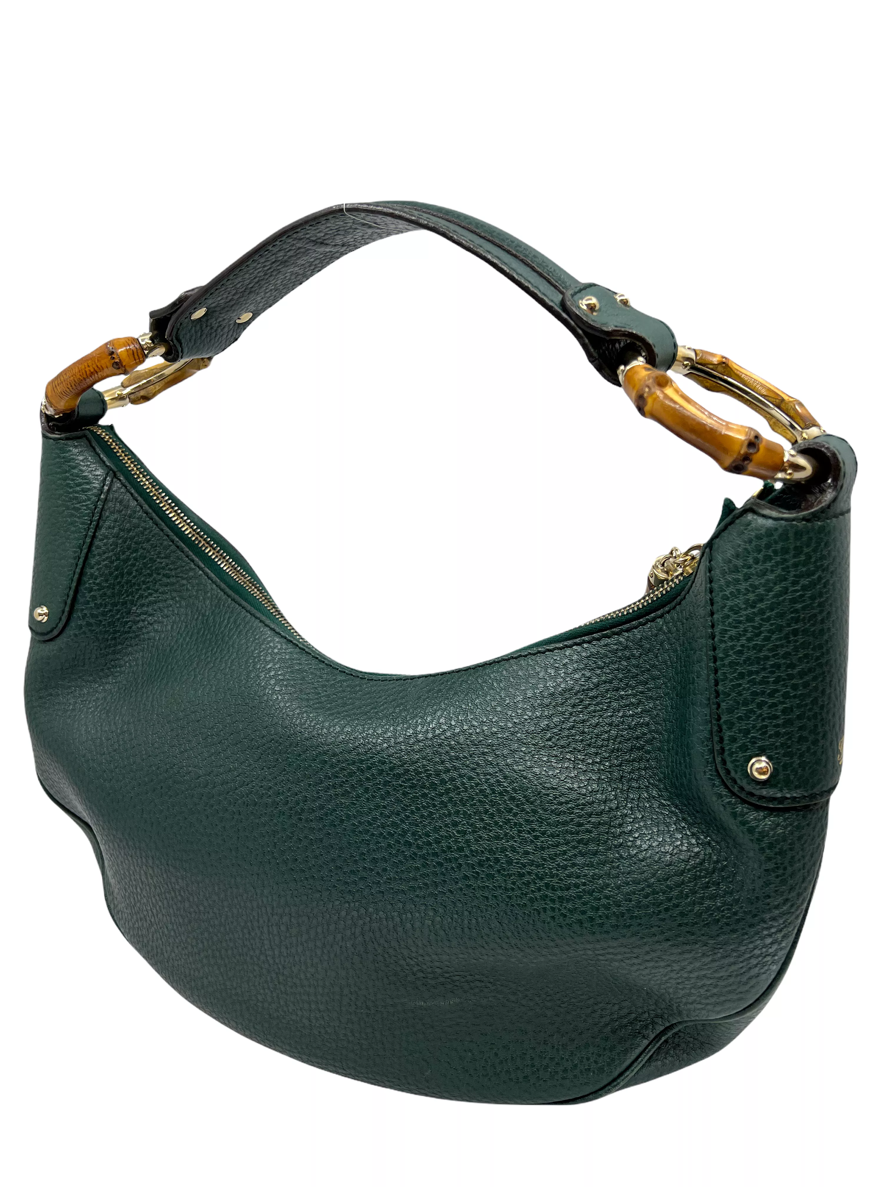 Gucci Pebbled Calfskin Bamboo Ring Hobo