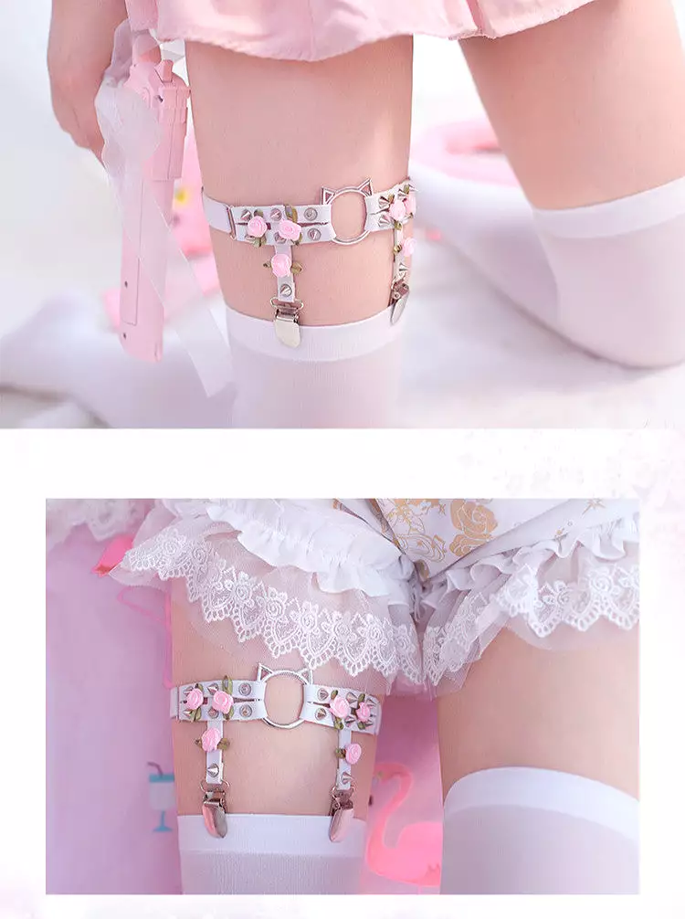 HANDMADE LOLITA HEART ROSE LEG RING BY18015