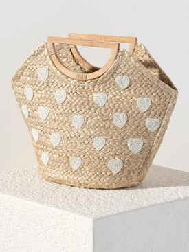 Hearts Mini Tote Natural