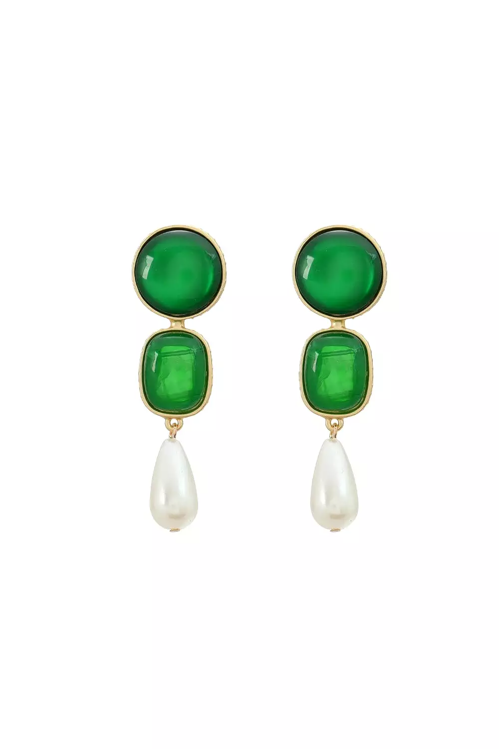 HERE'S TROUBLE EARRINGS GREEN