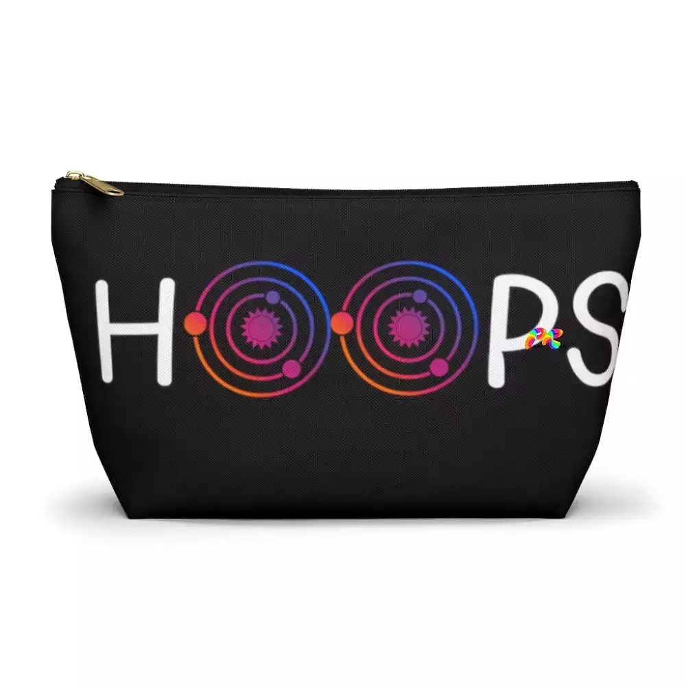 Hoops Black Makeup Bag w T-bottom