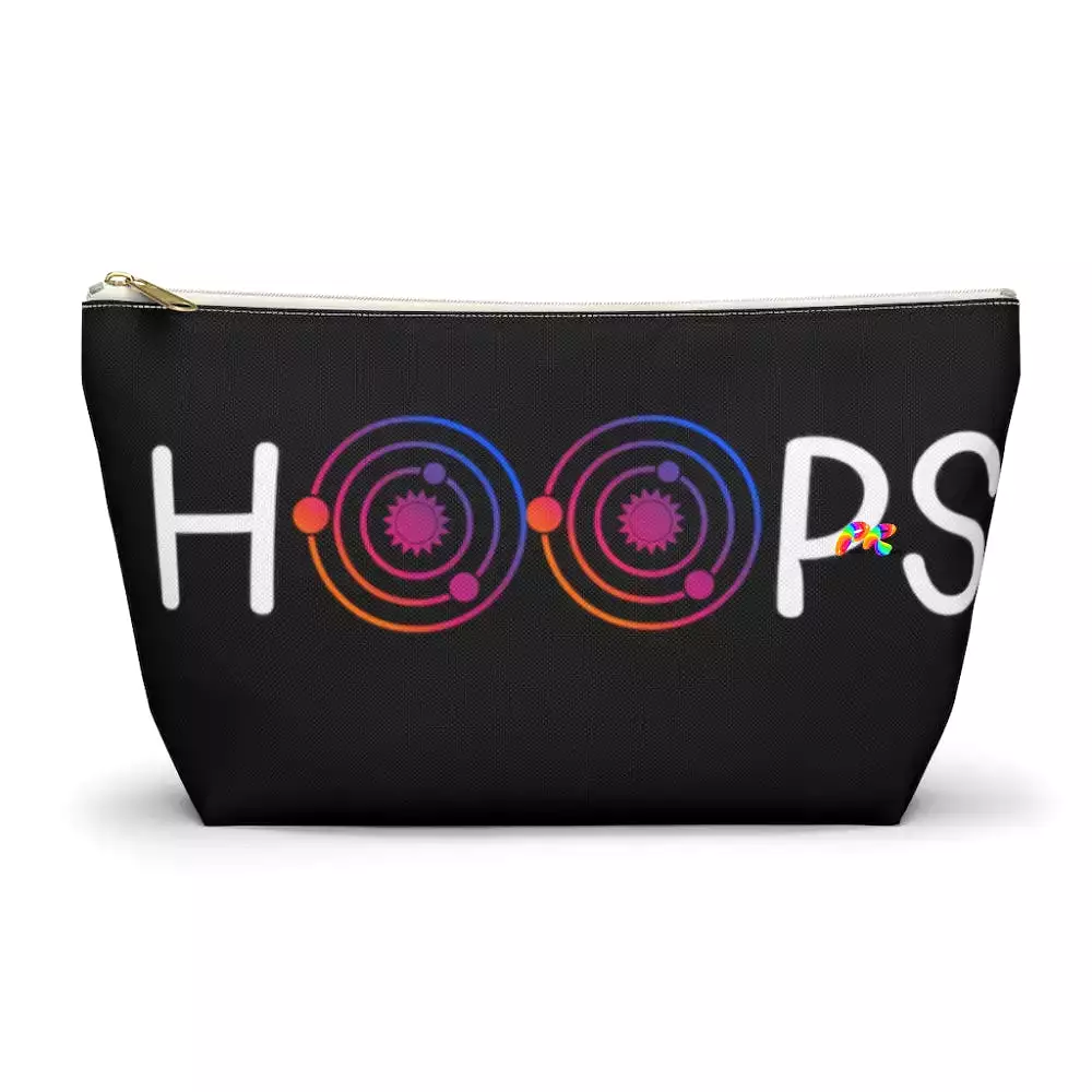 Hoops Black Makeup Bag w T-bottom