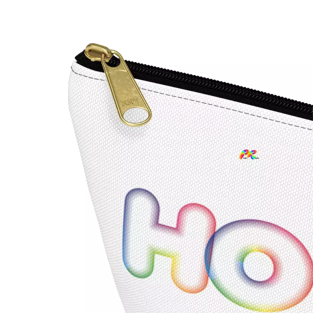 Hoops White Makeup Bag