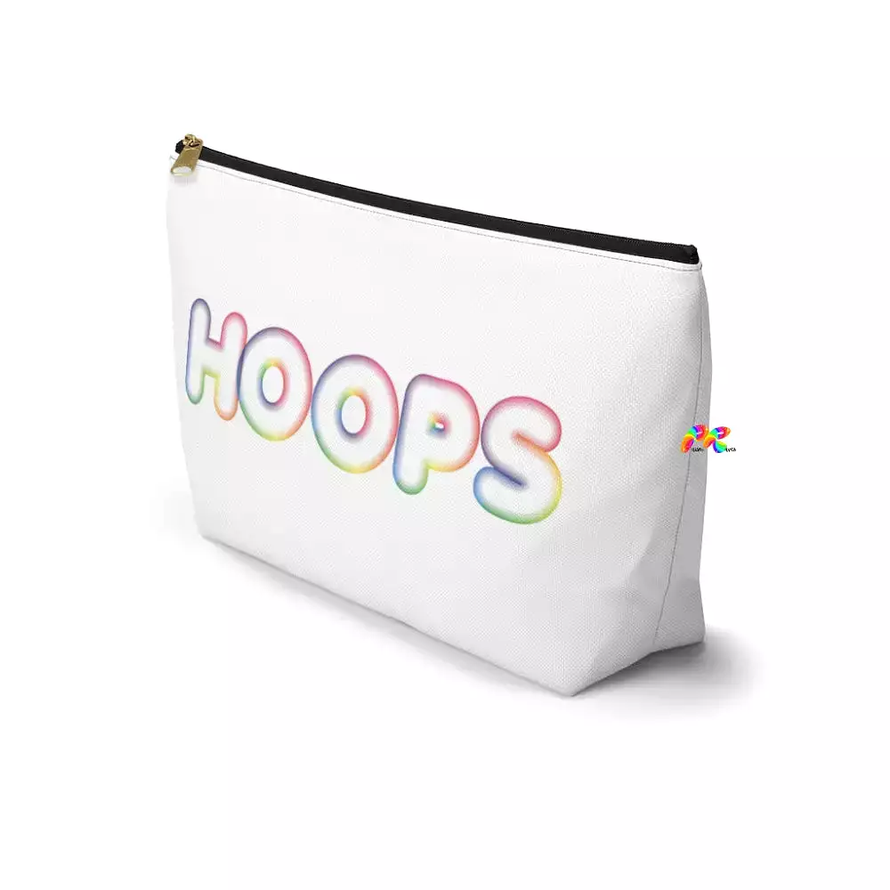 Hoops White Makeup Bag