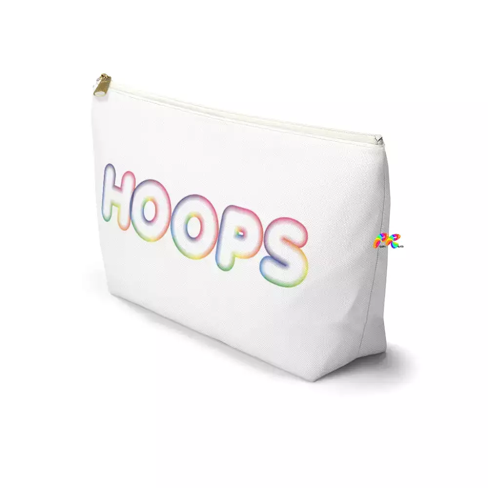 Hoops White Makeup Bag