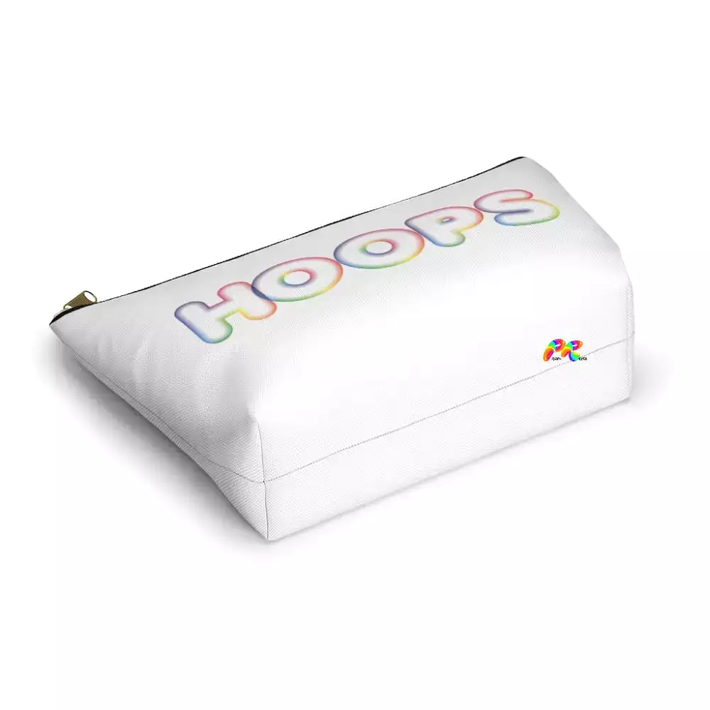 Hoops White Makeup Bag