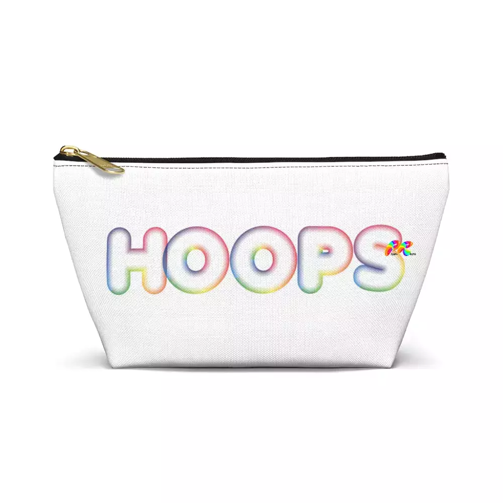 Hoops White Makeup Bag