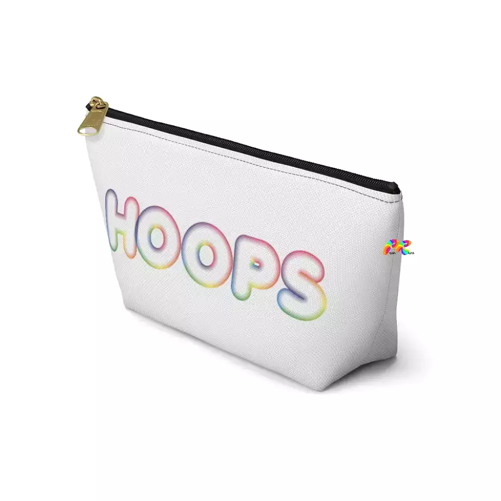 Hoops White Makeup Bag