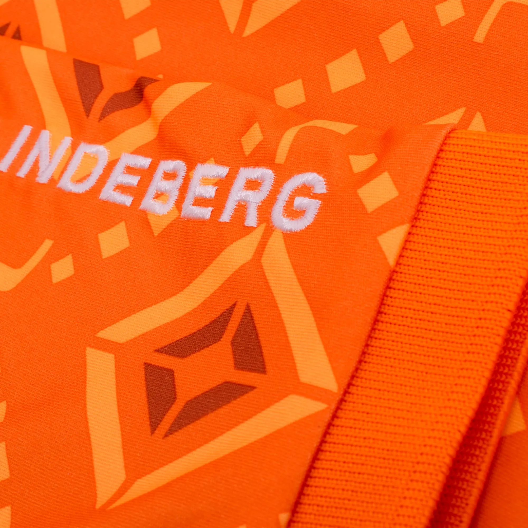 J Lindeberg Tour Tech Print Ladies Golf Polo Orange Diamond Logo