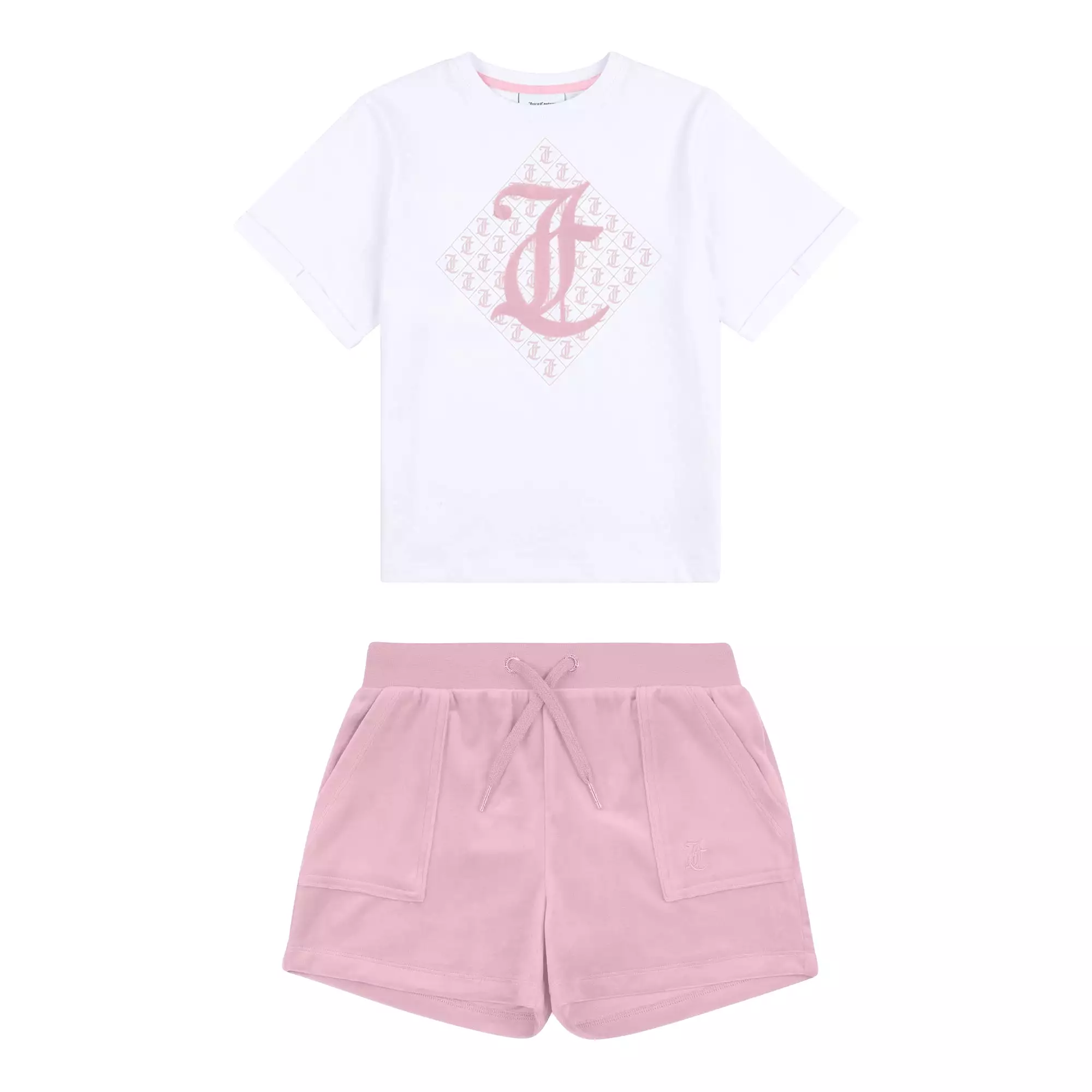 Juicy Couture Diamond Velour Tee/Short Set Junior