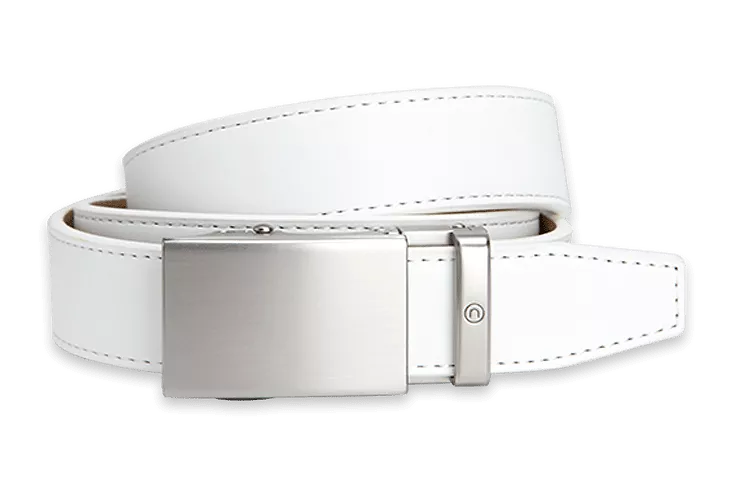 Kid's White, 1 1/8 Strap, Golf Belt