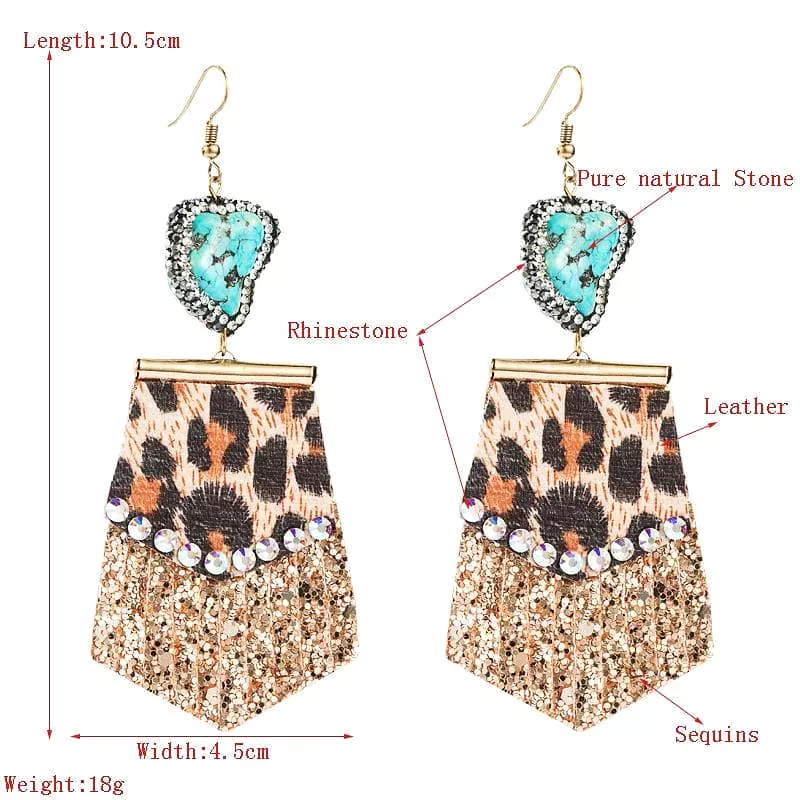 Leopard-print Leather Earrings