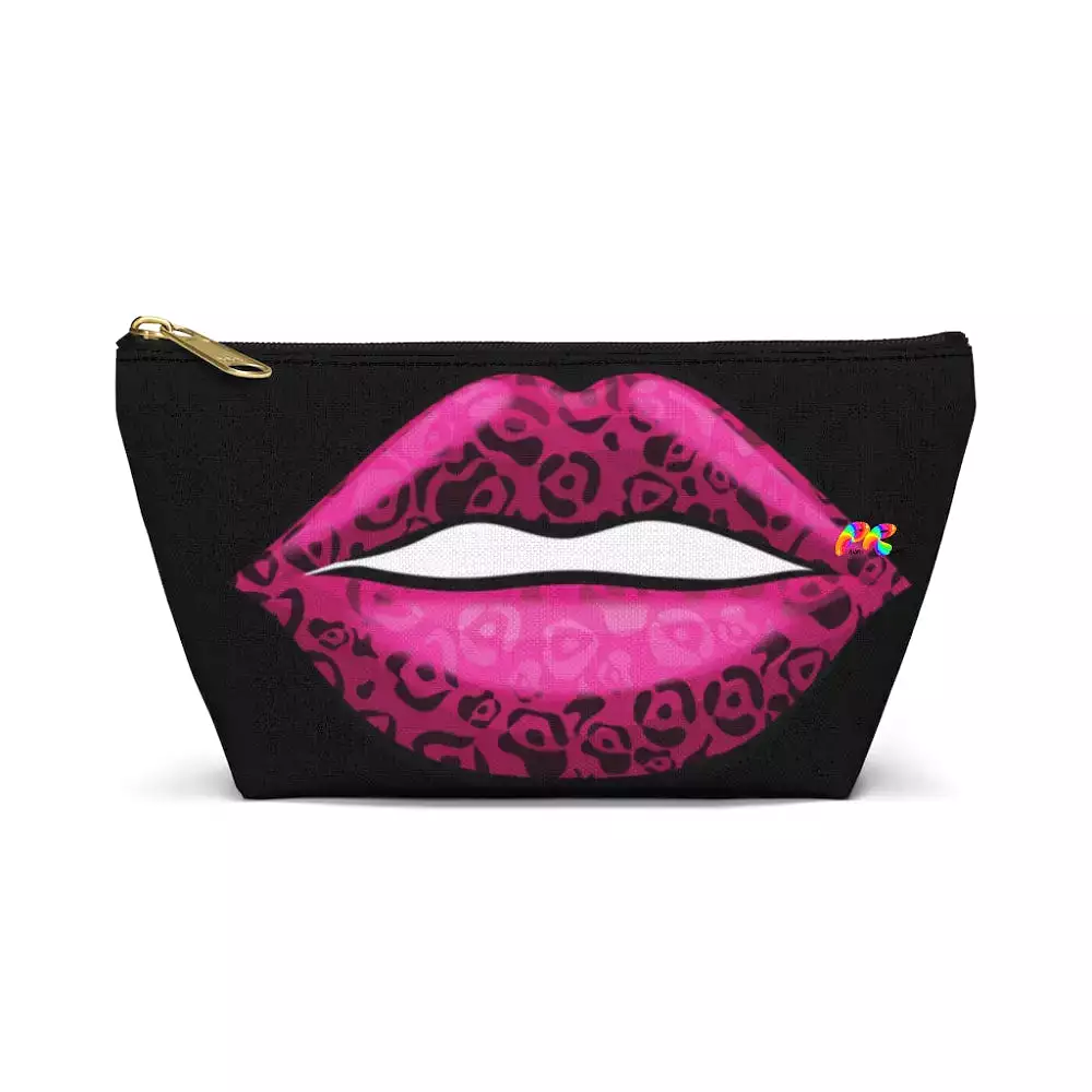 Leopard Print Lips Makeup Bag