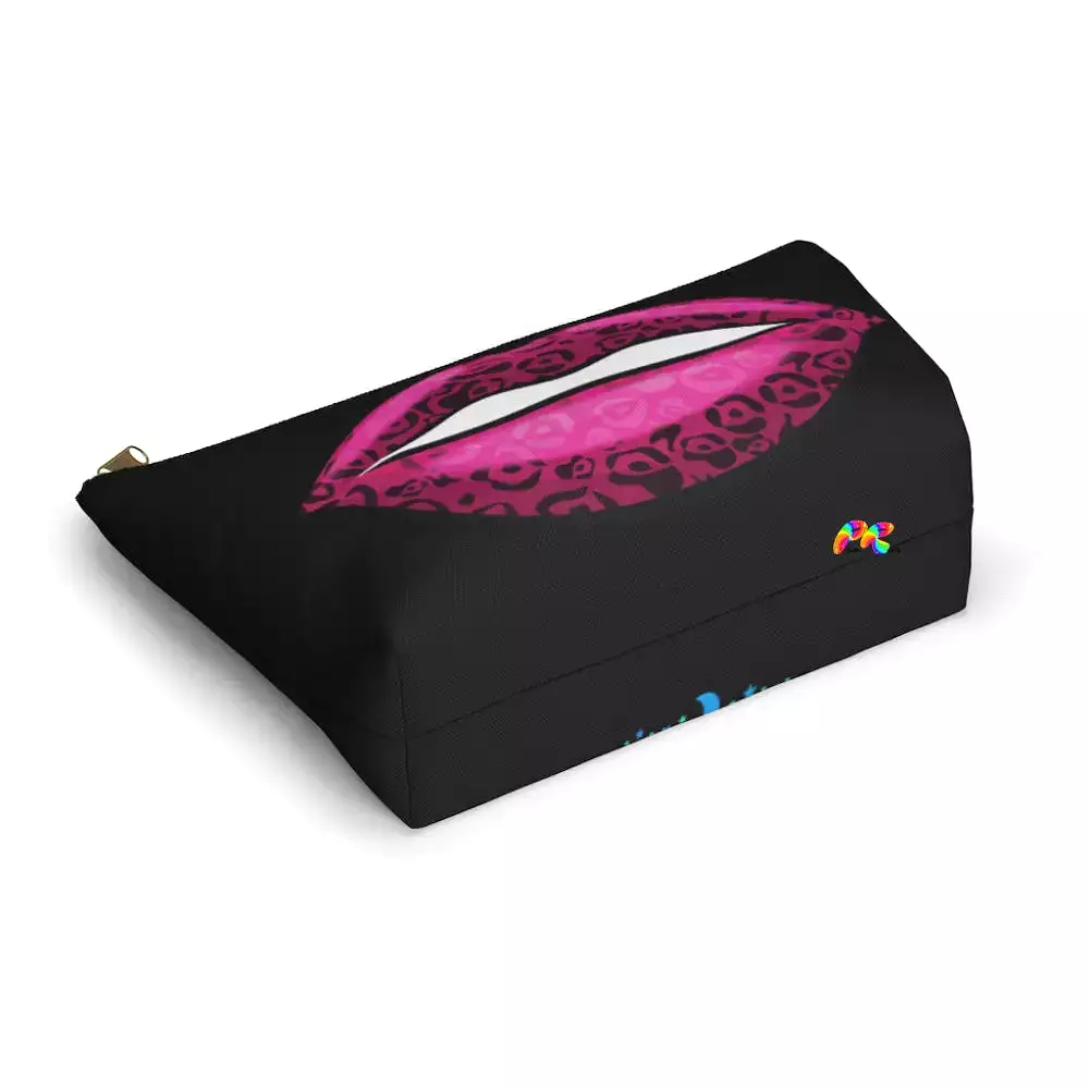 Leopard Print Lips Makeup Bag