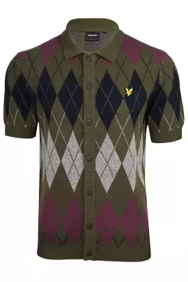 Lyle & Scott Mens British Argyle Knit Polo