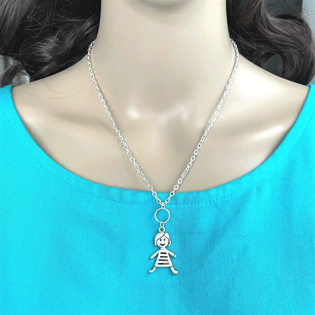 Mother's Necklace with Girl or Boy Charms