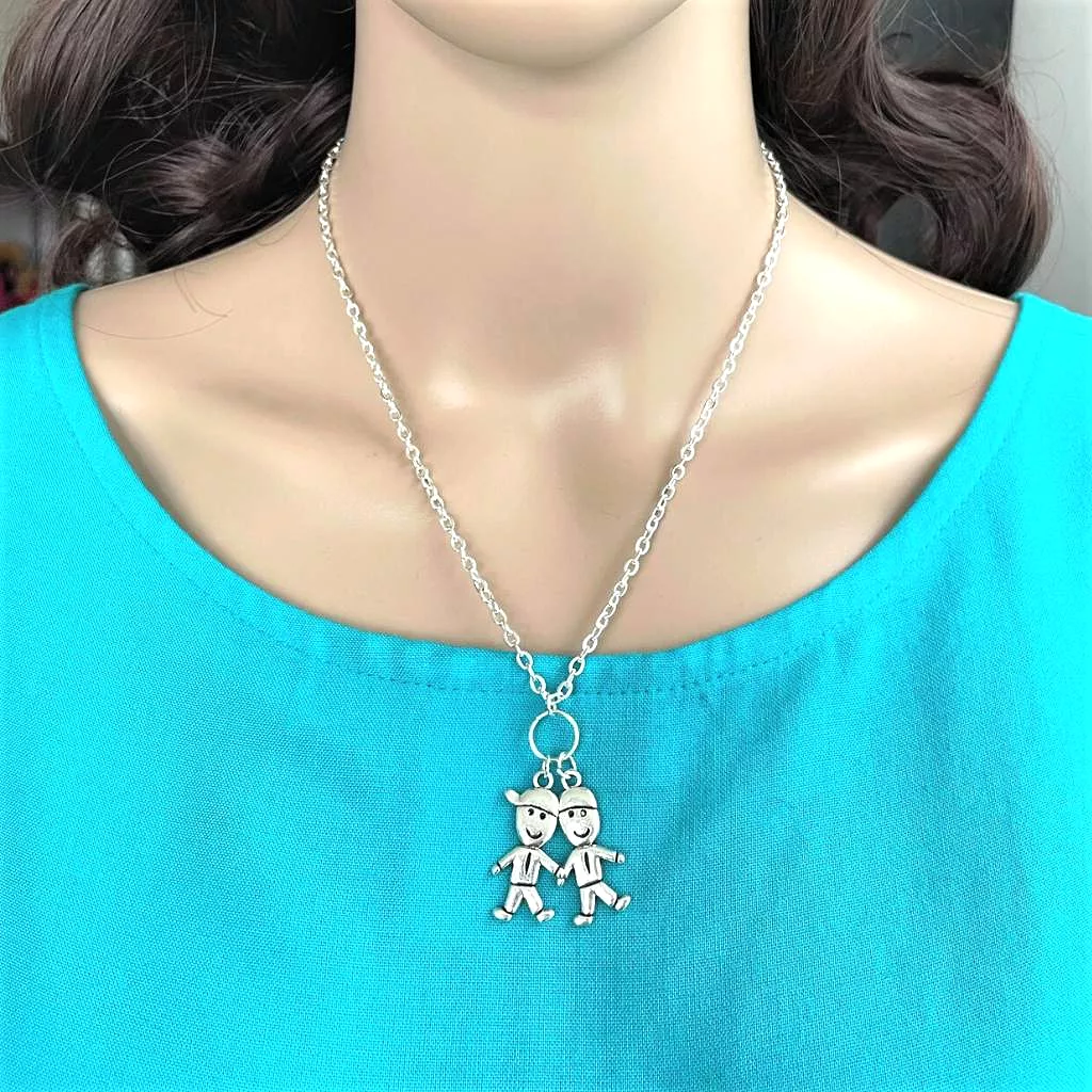 Mother's Necklace with Girl or Boy Charms