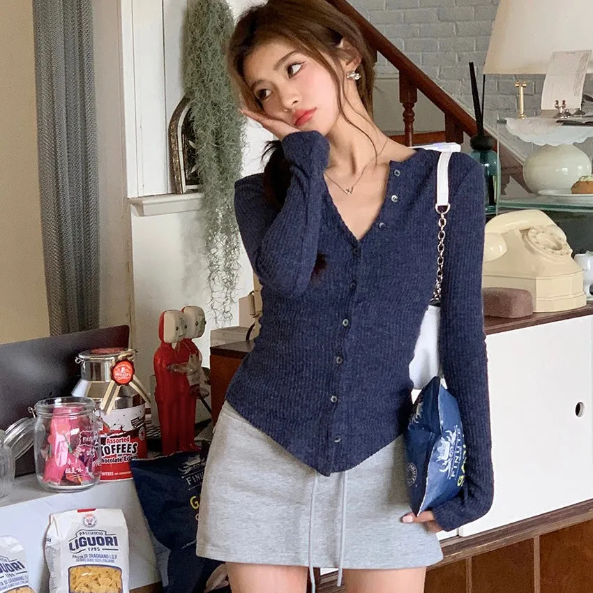 Navy Knit Top