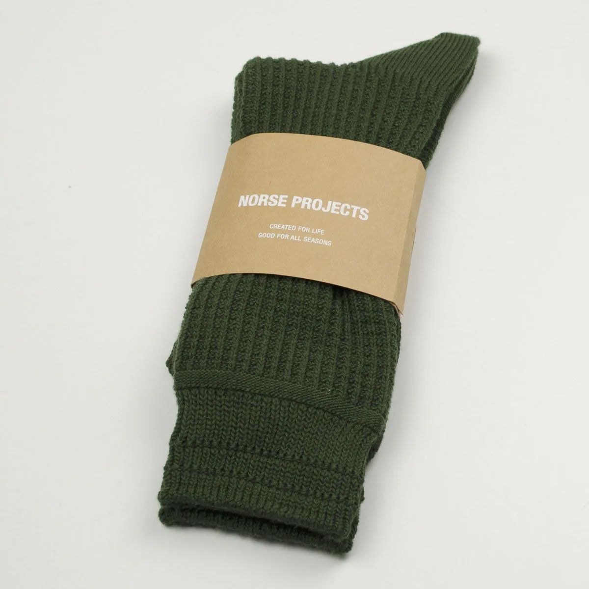 Norse Projects - Bjarki Waffle Socks - Ivy Green