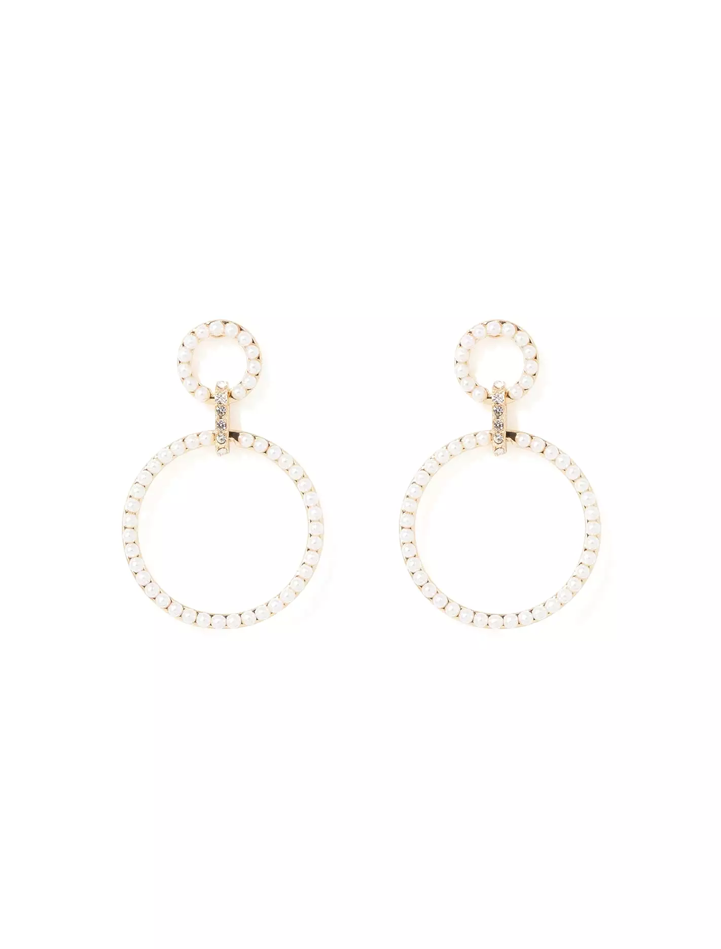 Nyra Circle Pearl Drop Earrings