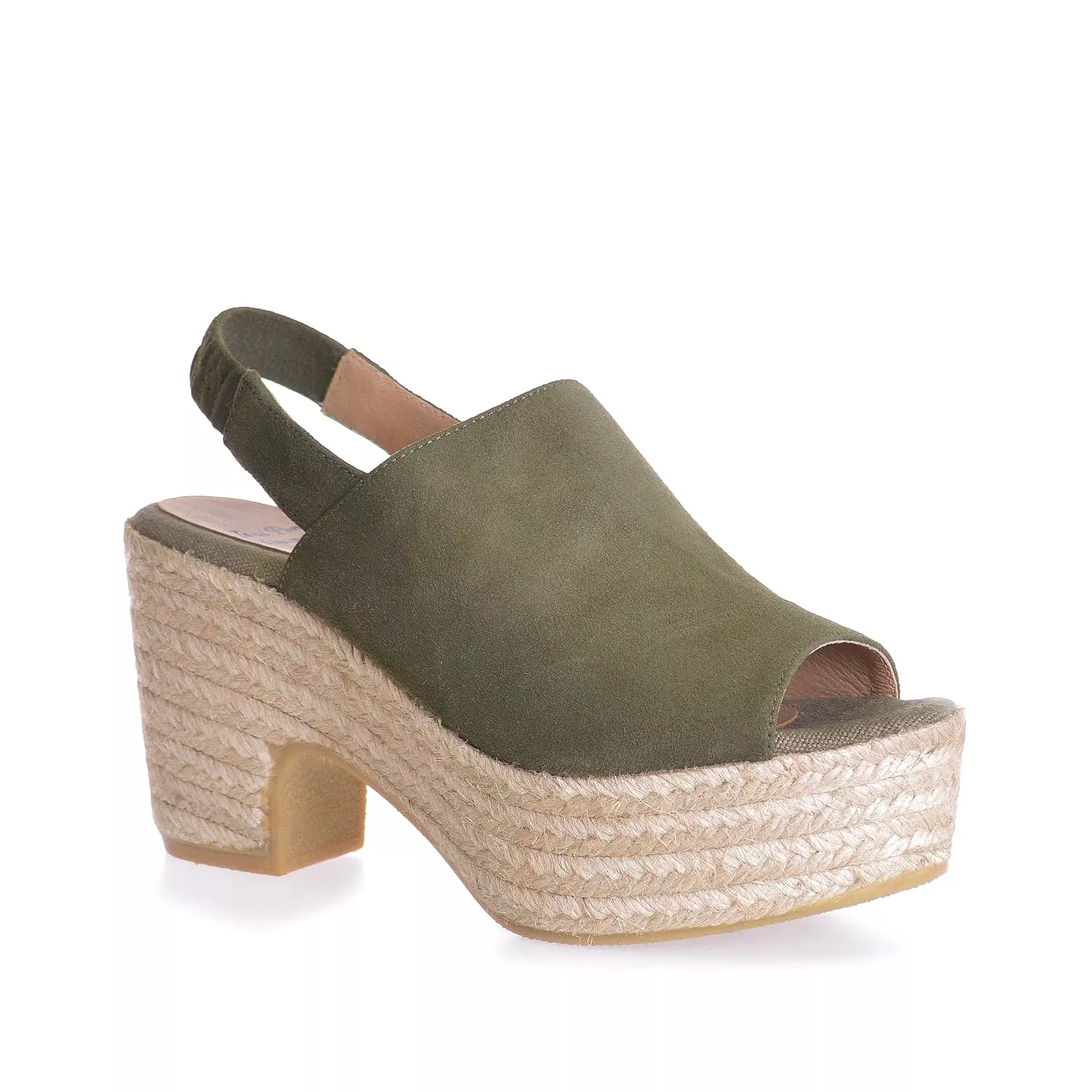 Plain Suede Leather Wedge Espadrille for Women - Noemi-A