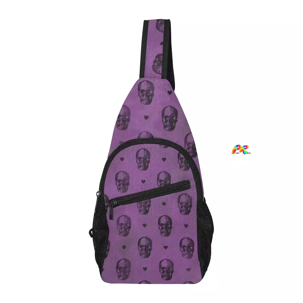 Purple Skull Chest Bag